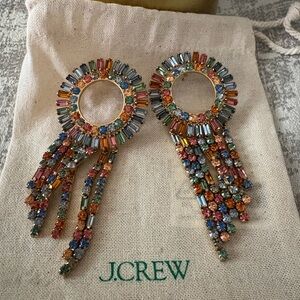 J. Crew Vibrant Crystal Fringe Earrings